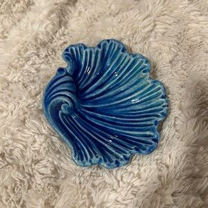 Haeger Blue Seashell Candy Dish Vintage